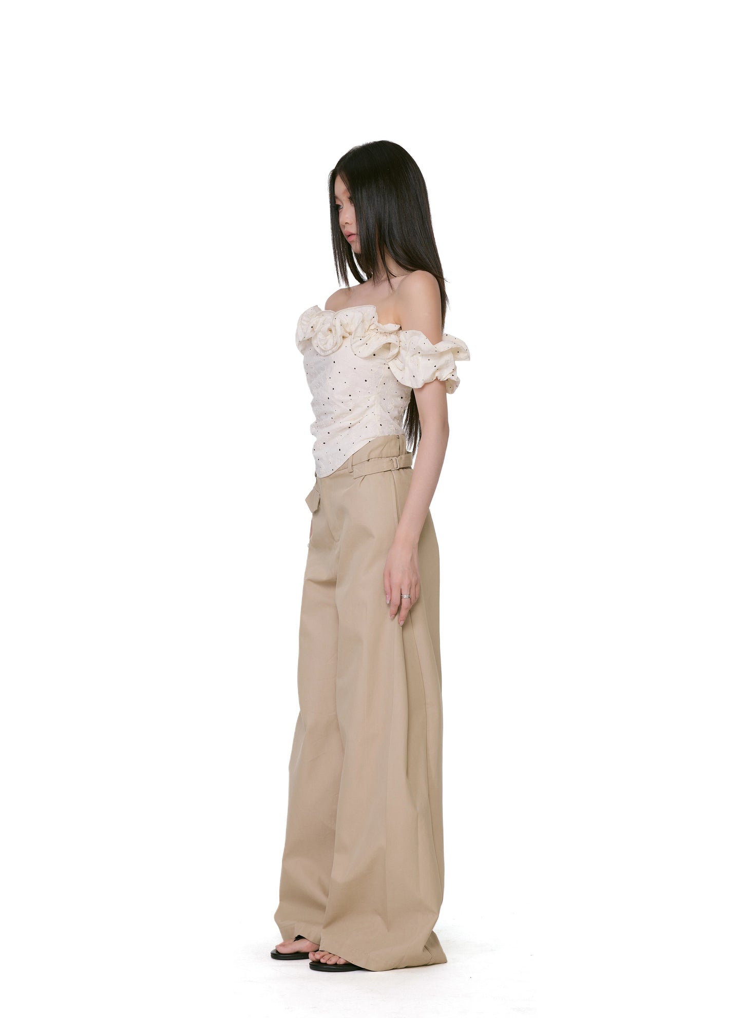 Sofia Ruffle Dot Off-Shoulder Top