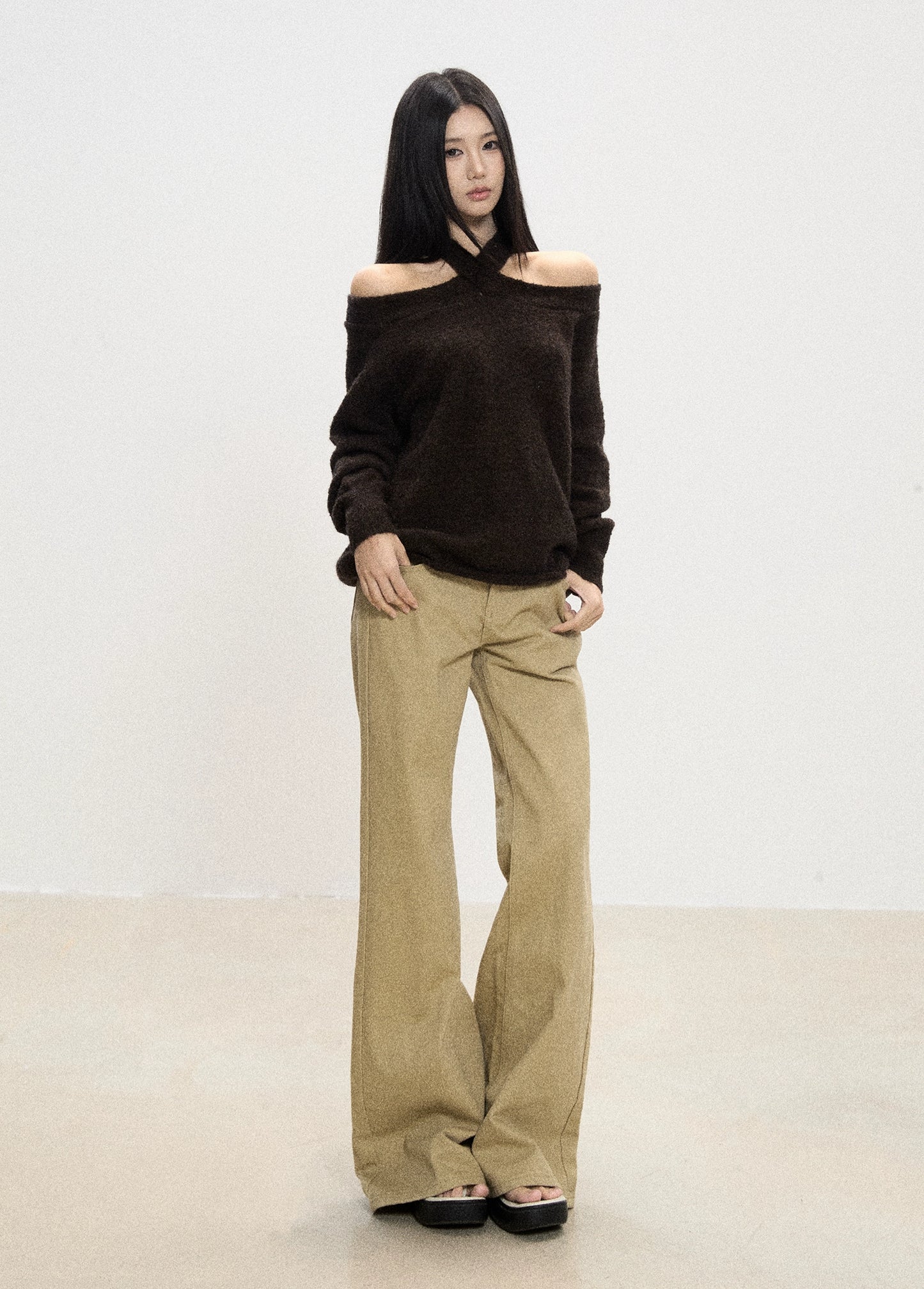 Alina Off-Shoulder Crisscross Sweater