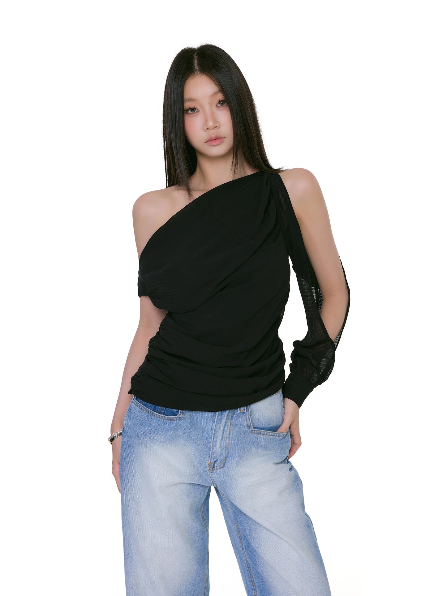 Kaia Asymmetrical One-Shoulder Top