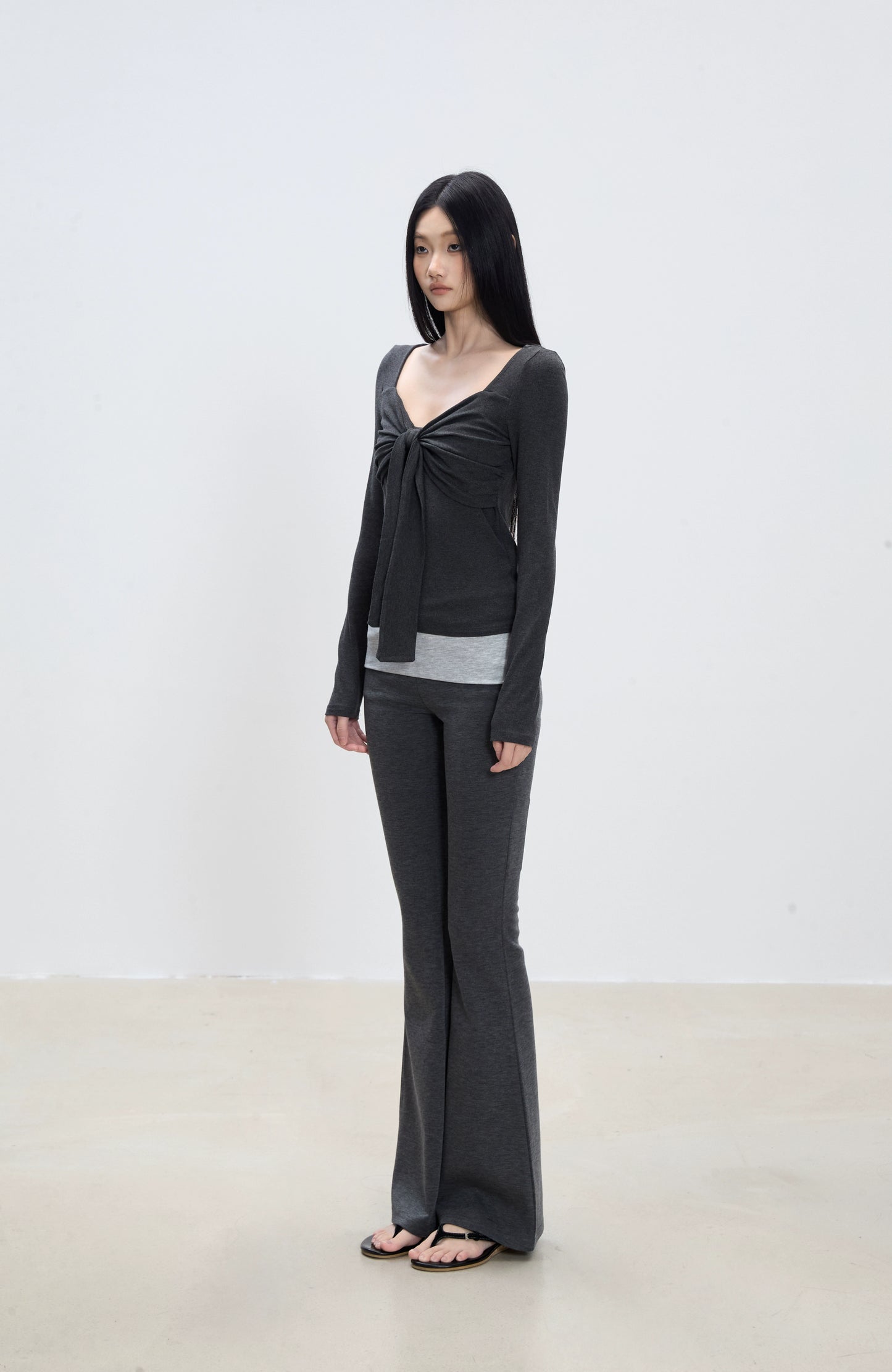 Aila Front Tie Knit Top