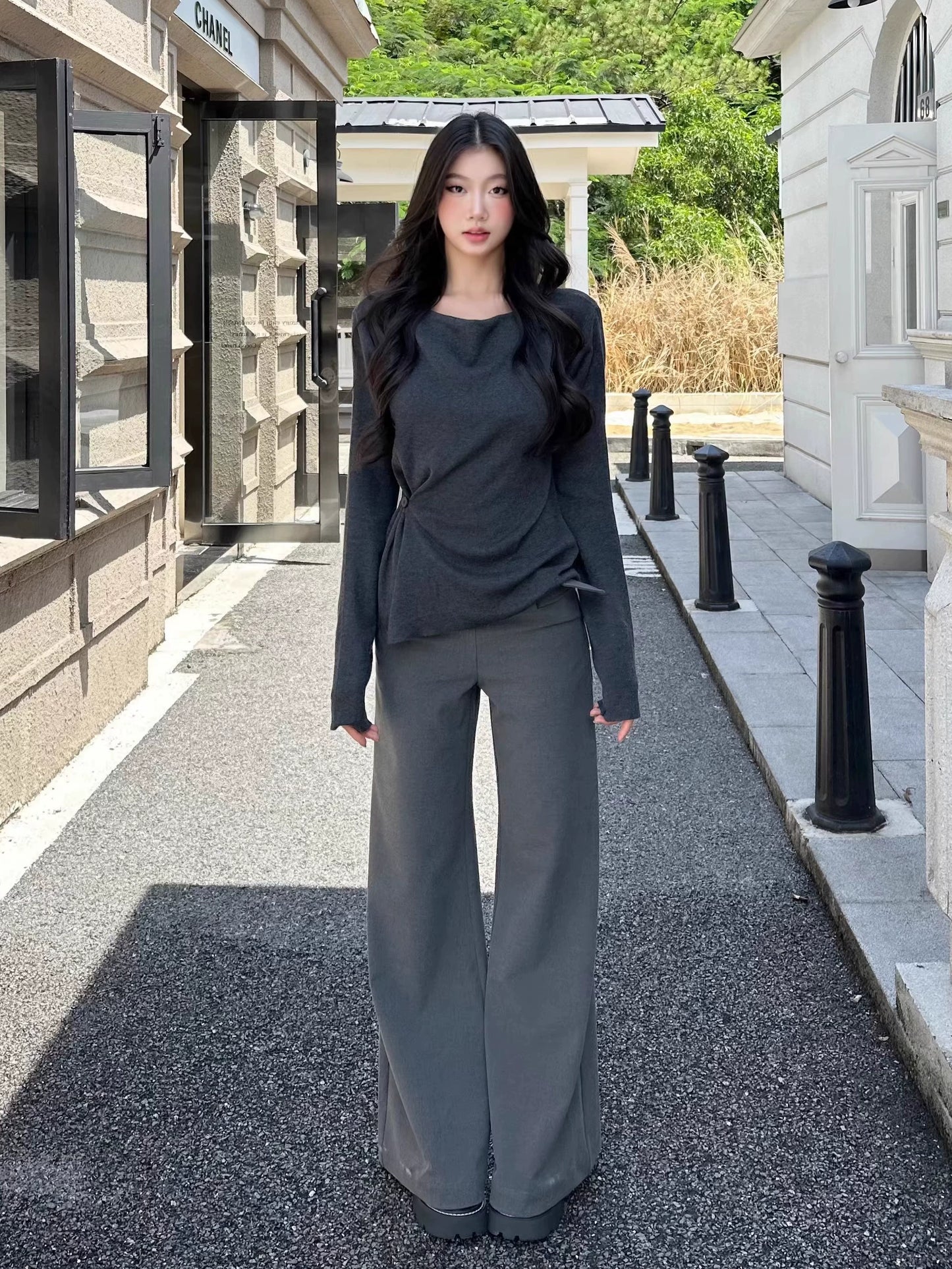 Evelyn High Stretch Wide-Leg Trousers