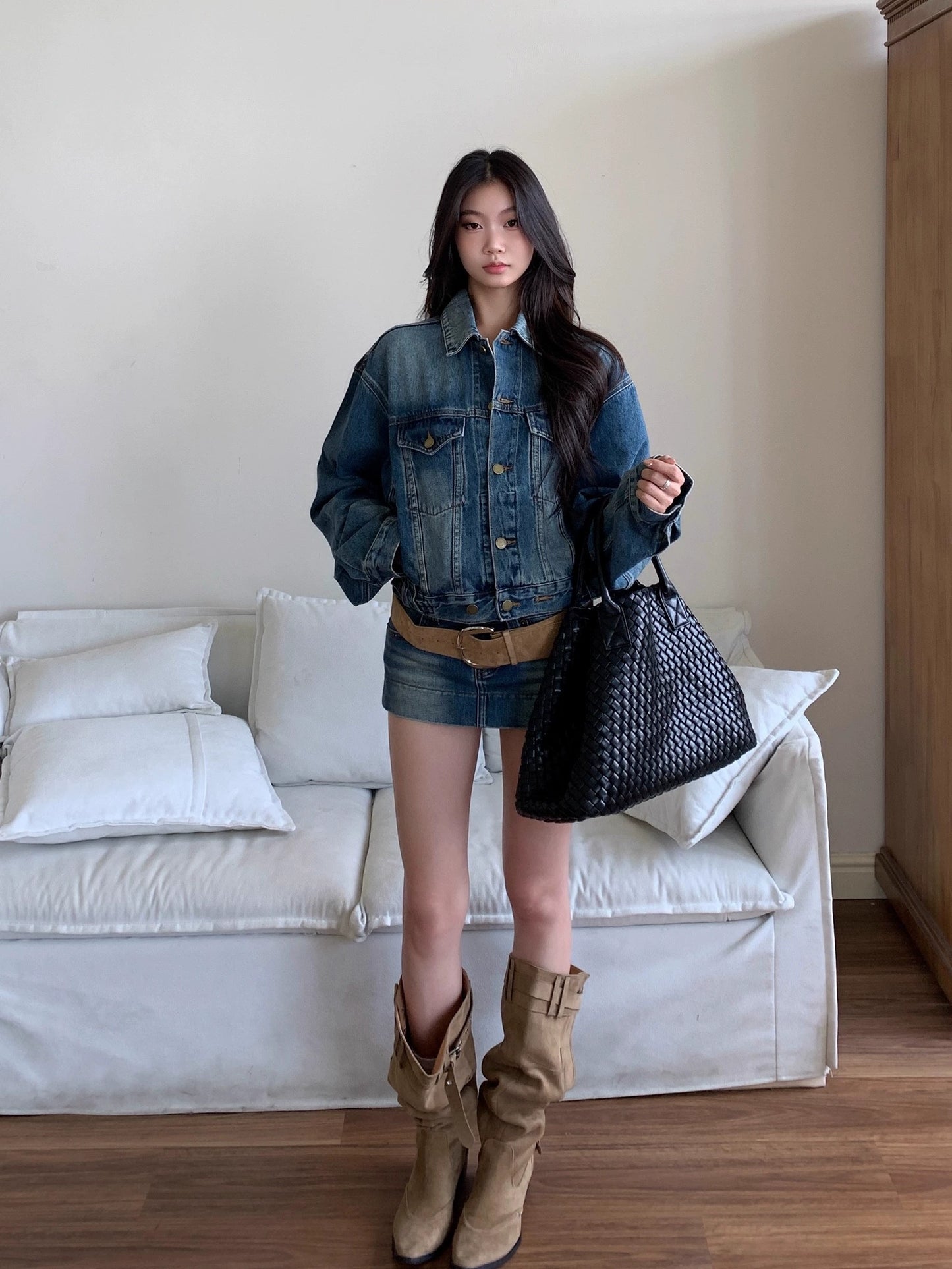 Rhea Denim Two-Piece Set