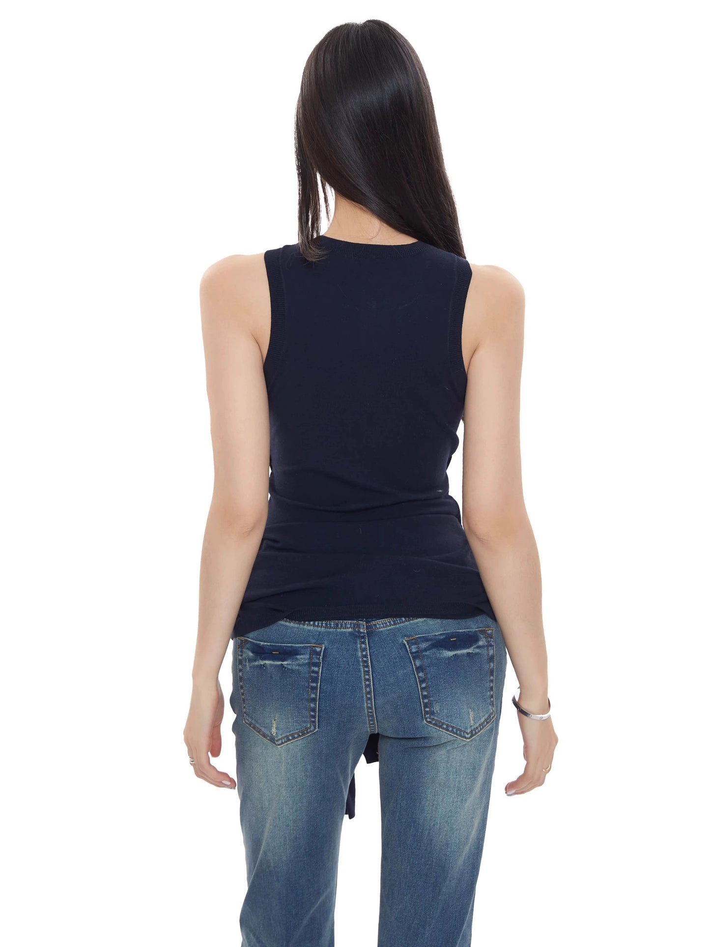Rhea Front-Tie Sleeveless Top