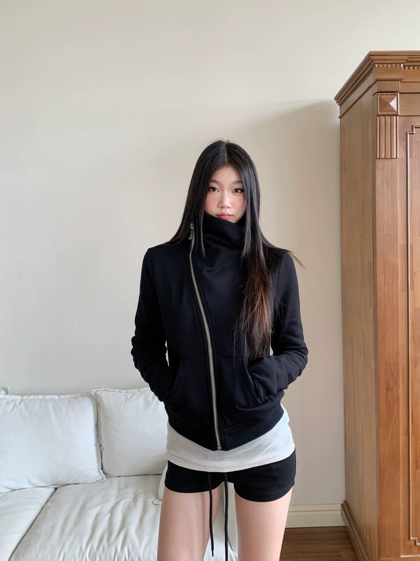 Thalia Asymmetrical Zip Top