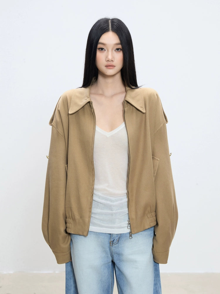Alessia Relaxed Collar Zip-Up Jacket