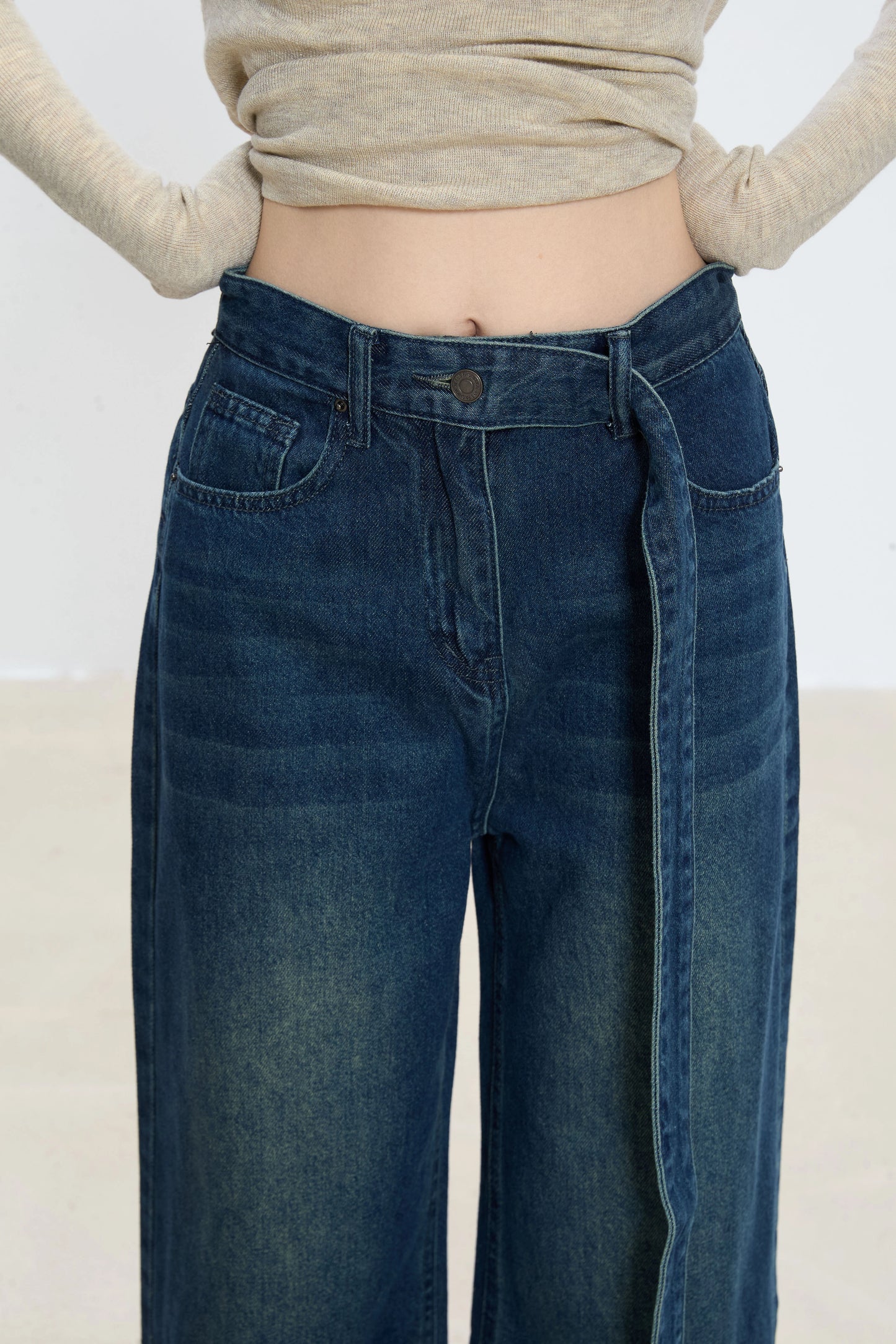 Noelle Deep Indigo Wide-Leg Jeans