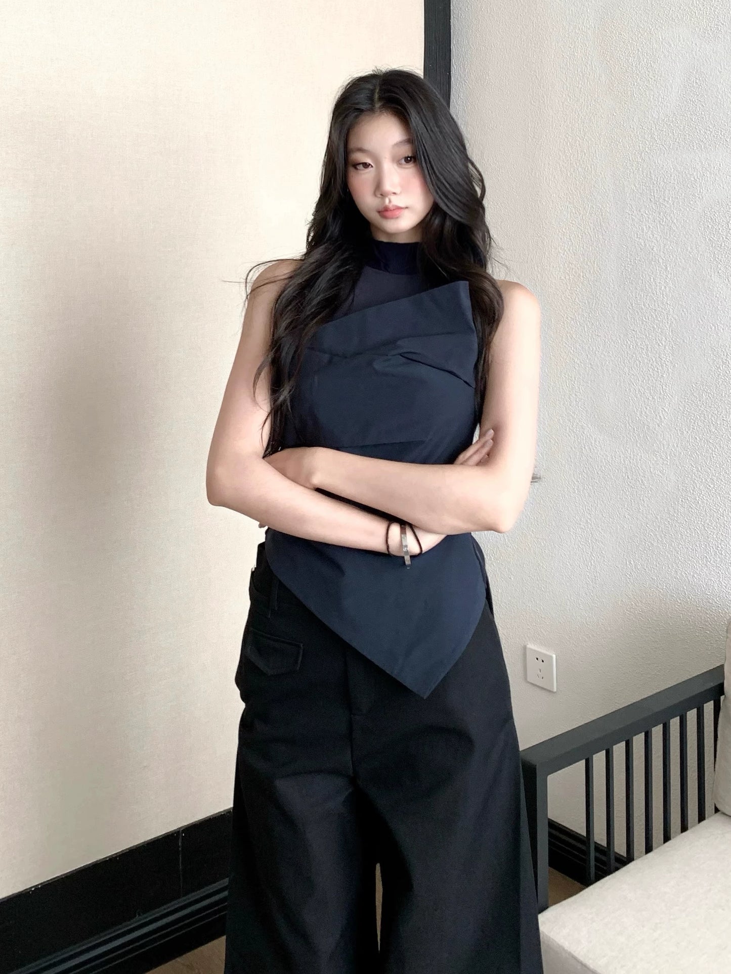 Nerina Draped Asymmetrical Top