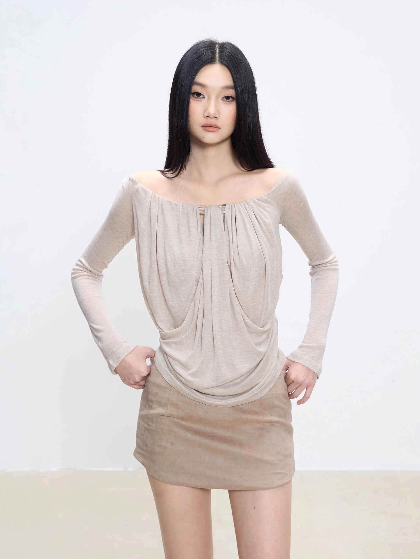 Sena Draped Gathered Top