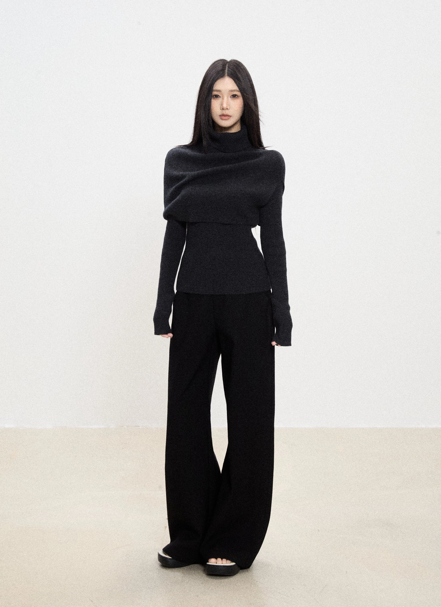Roux High-Neck Knit Sweater