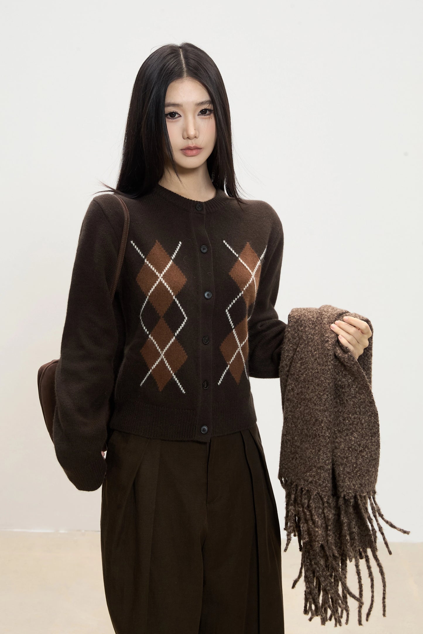 Argyle Knit Cardigan
