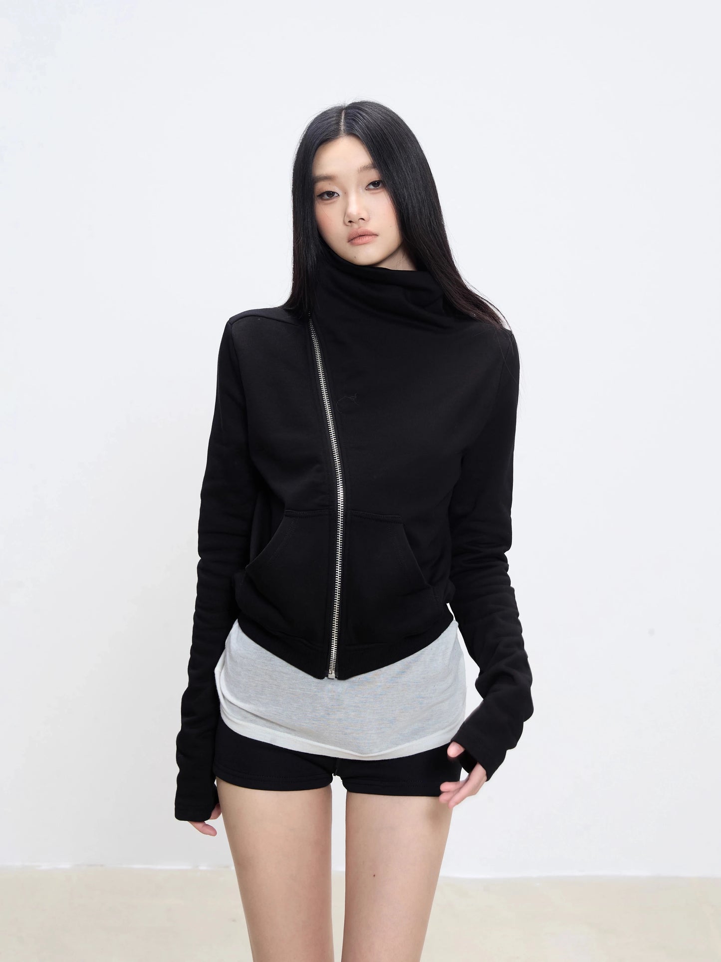 Thalia Asymmetrical Zip Top