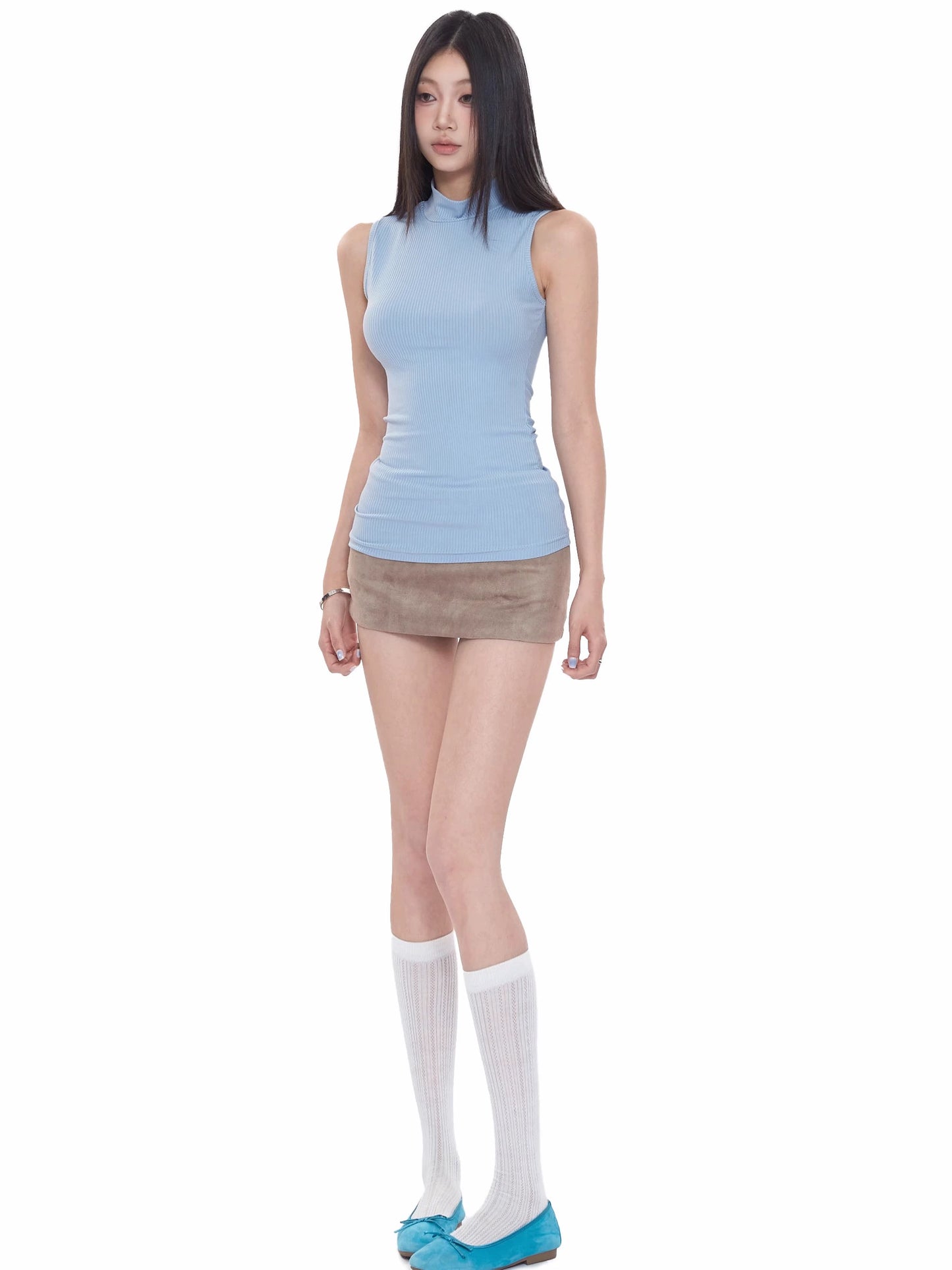 Lina Ribbed Scoop Tank Top