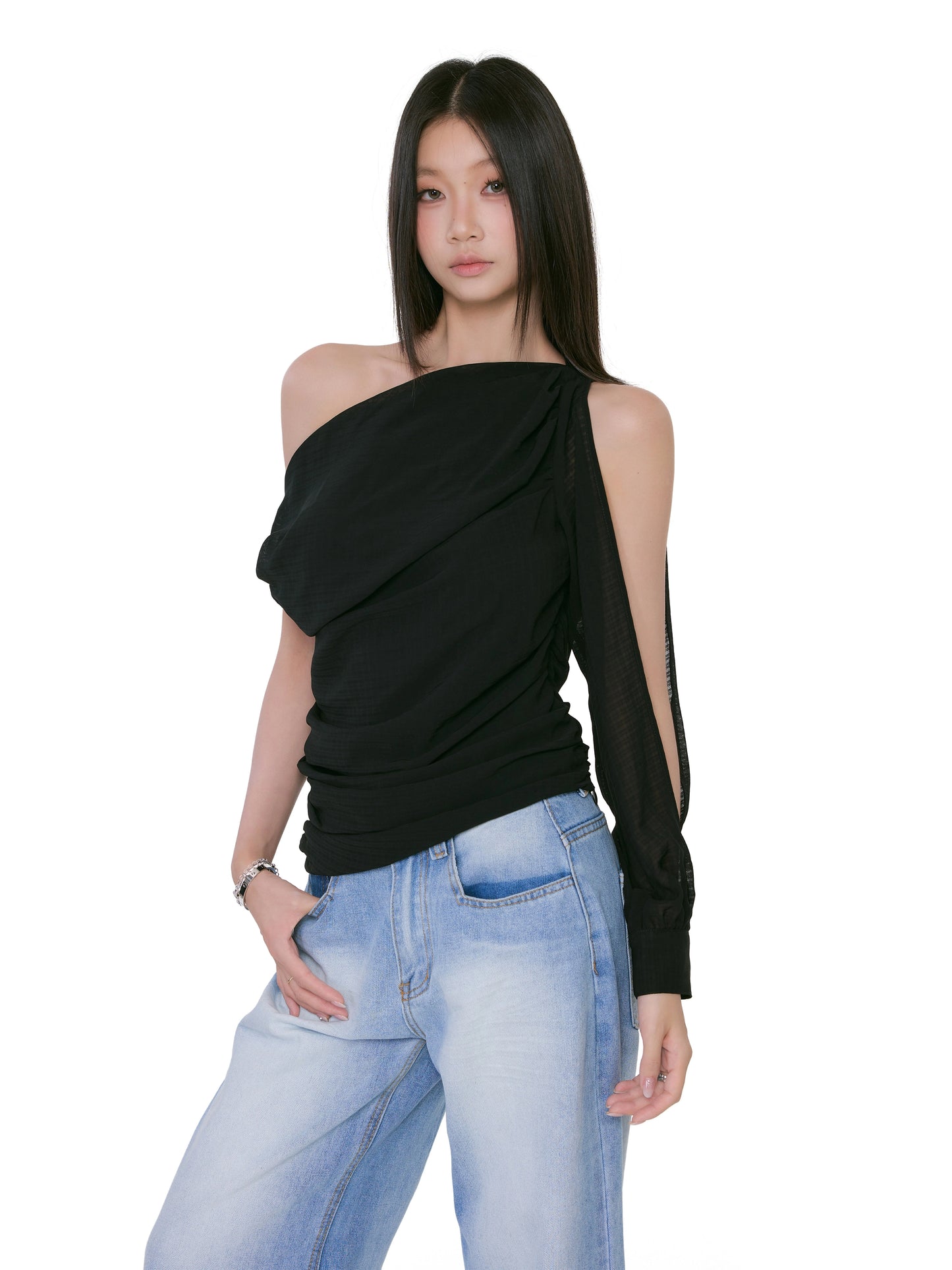 Kaia Asymmetrical One-Shoulder Top