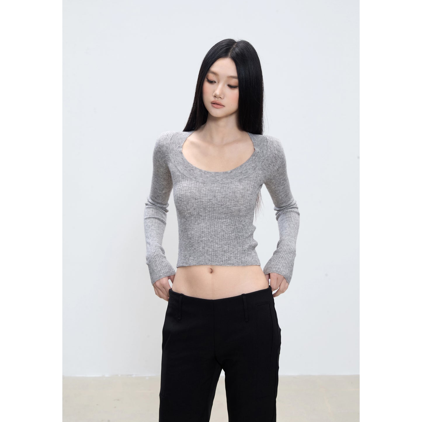 Siena Ribbed Scoop-Neck Knit Top