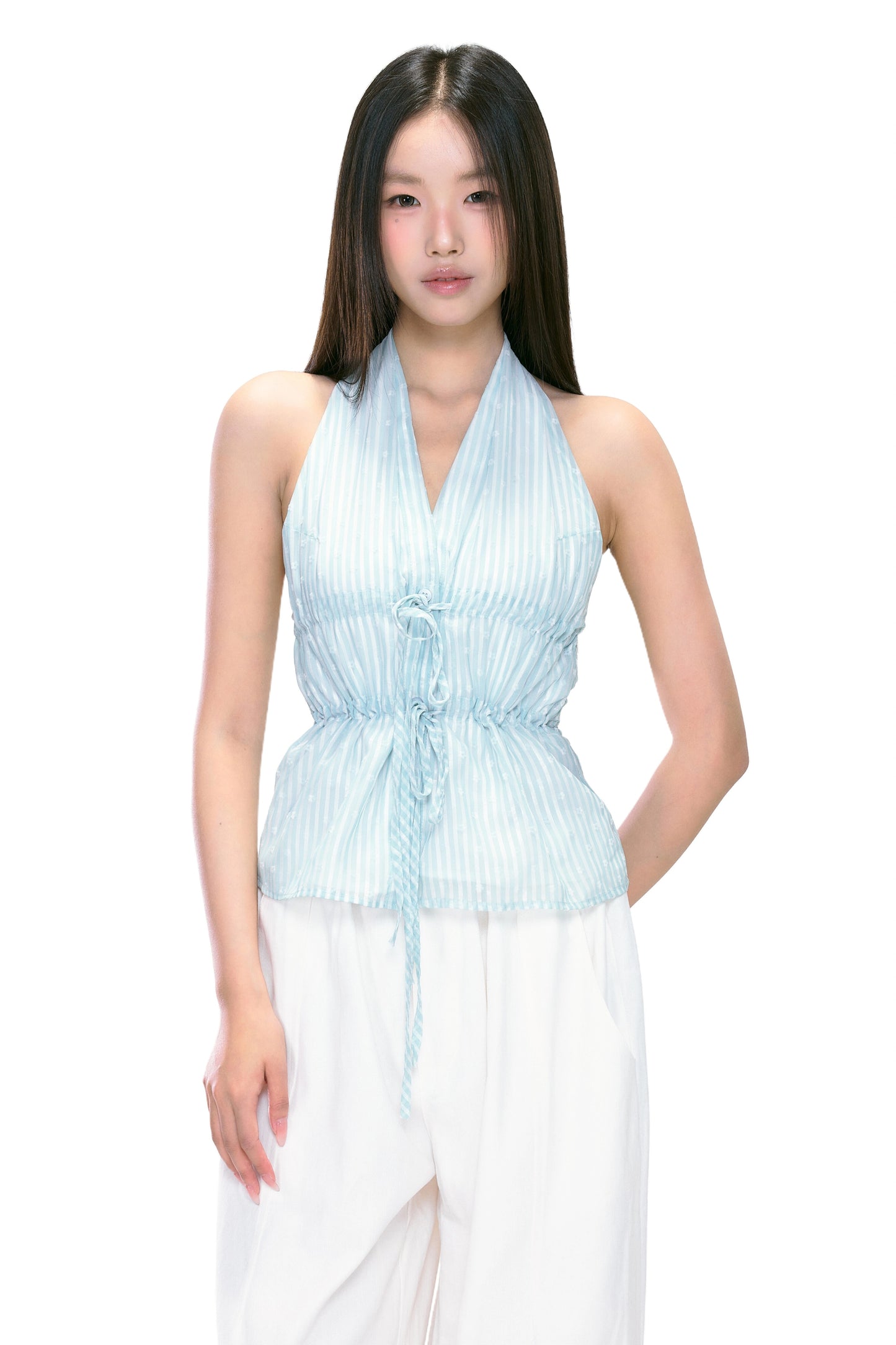 Isla Striped Tie Halter Top