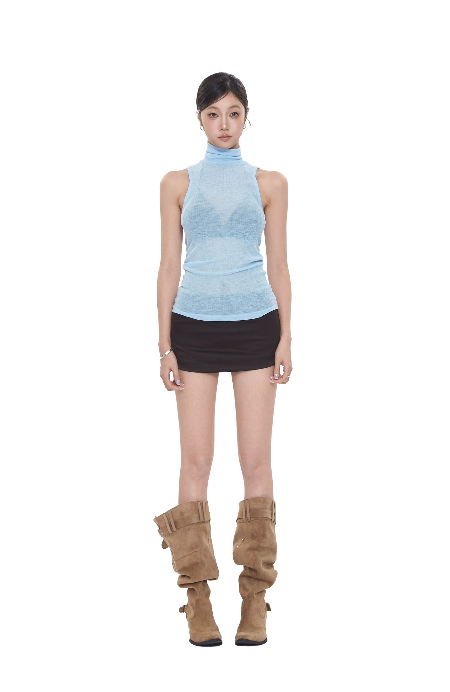 Selene Sheer Knit Halter Top