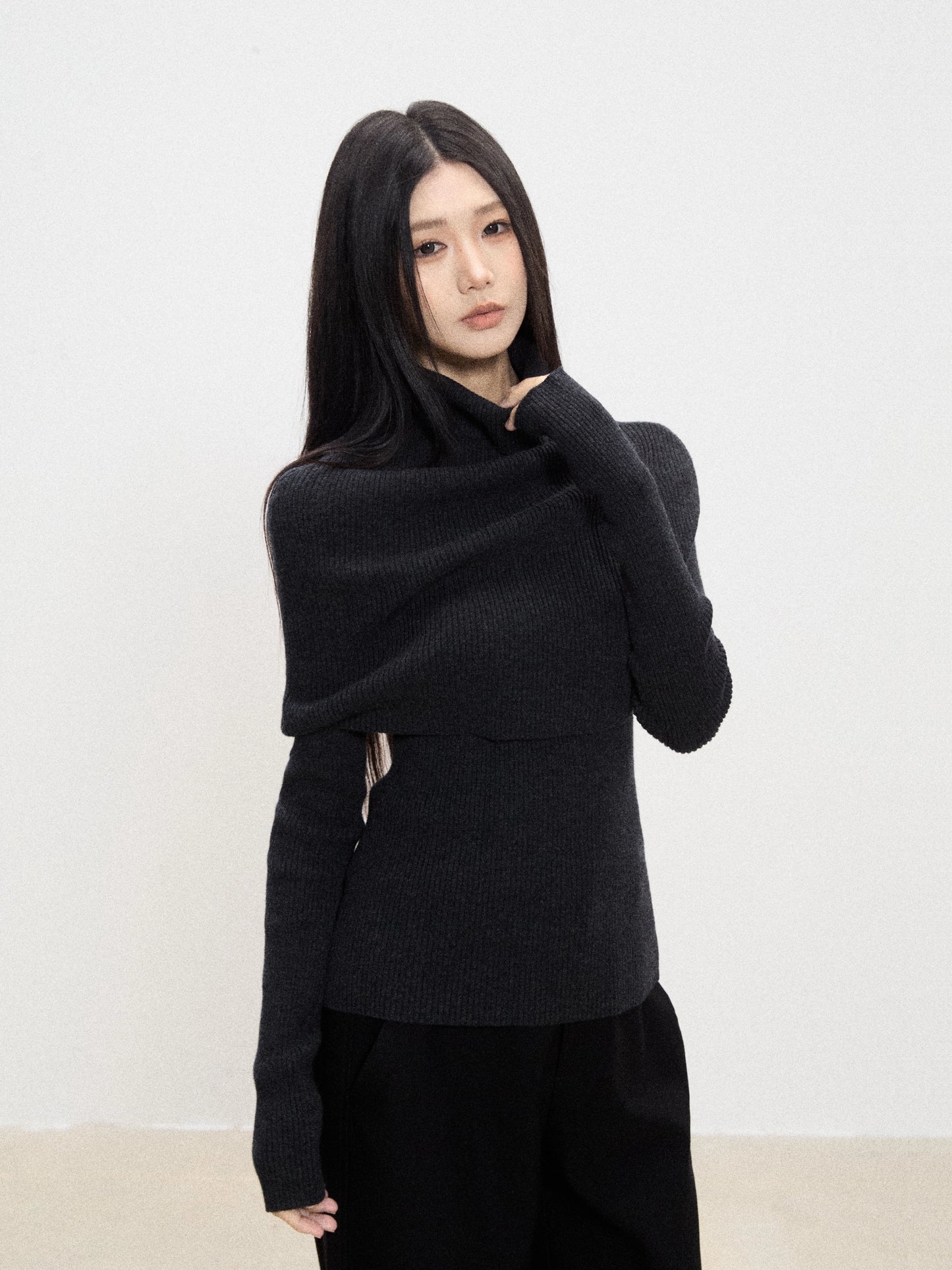 Roux High-Neck Knit Sweater
