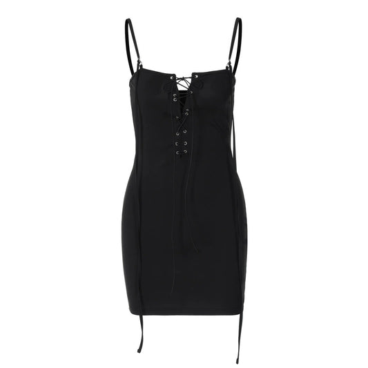 Aria Lace-Up Bodycon Mini Dress