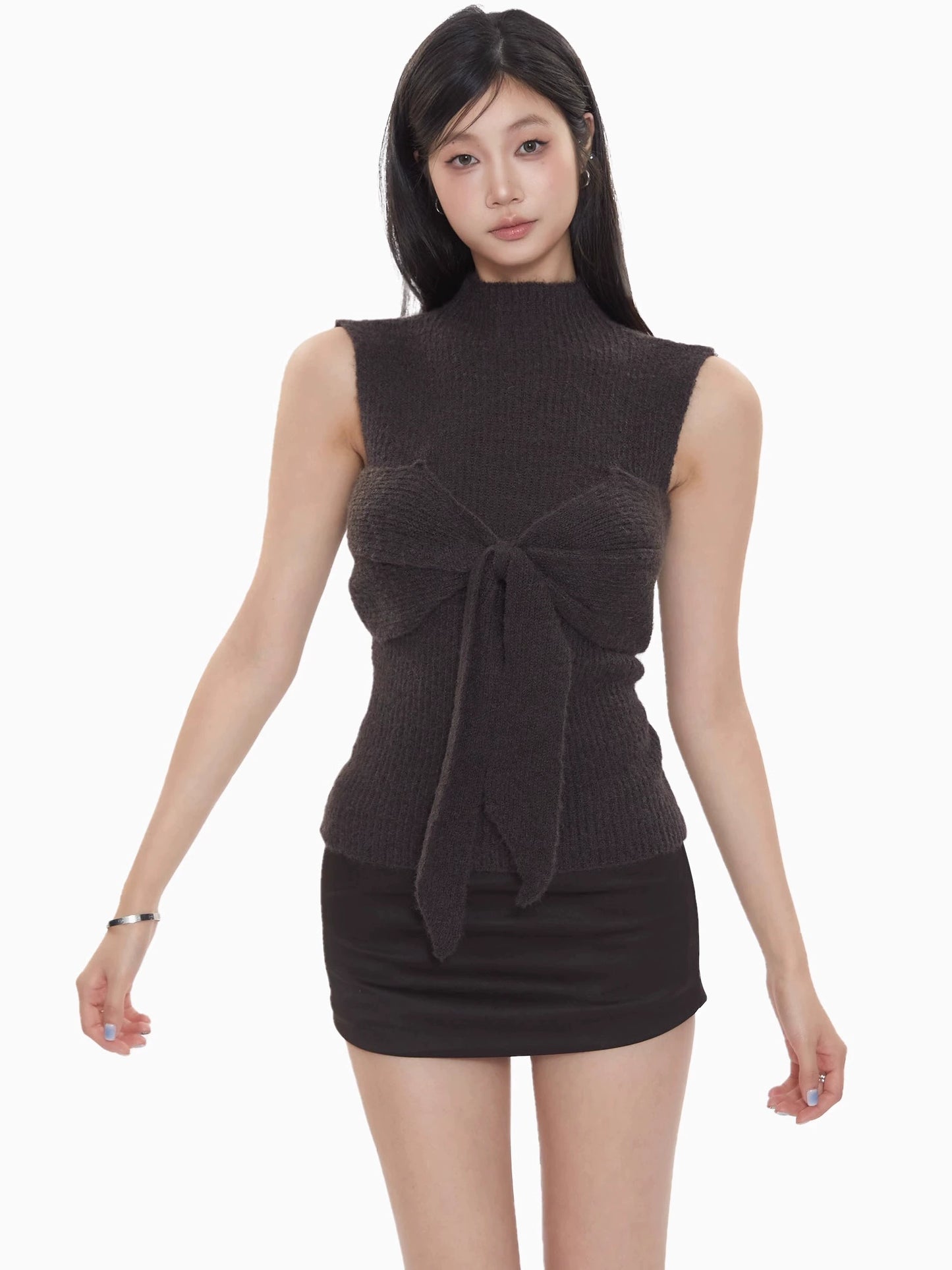 Cleo Knit Bow Detail Sleeveless Top