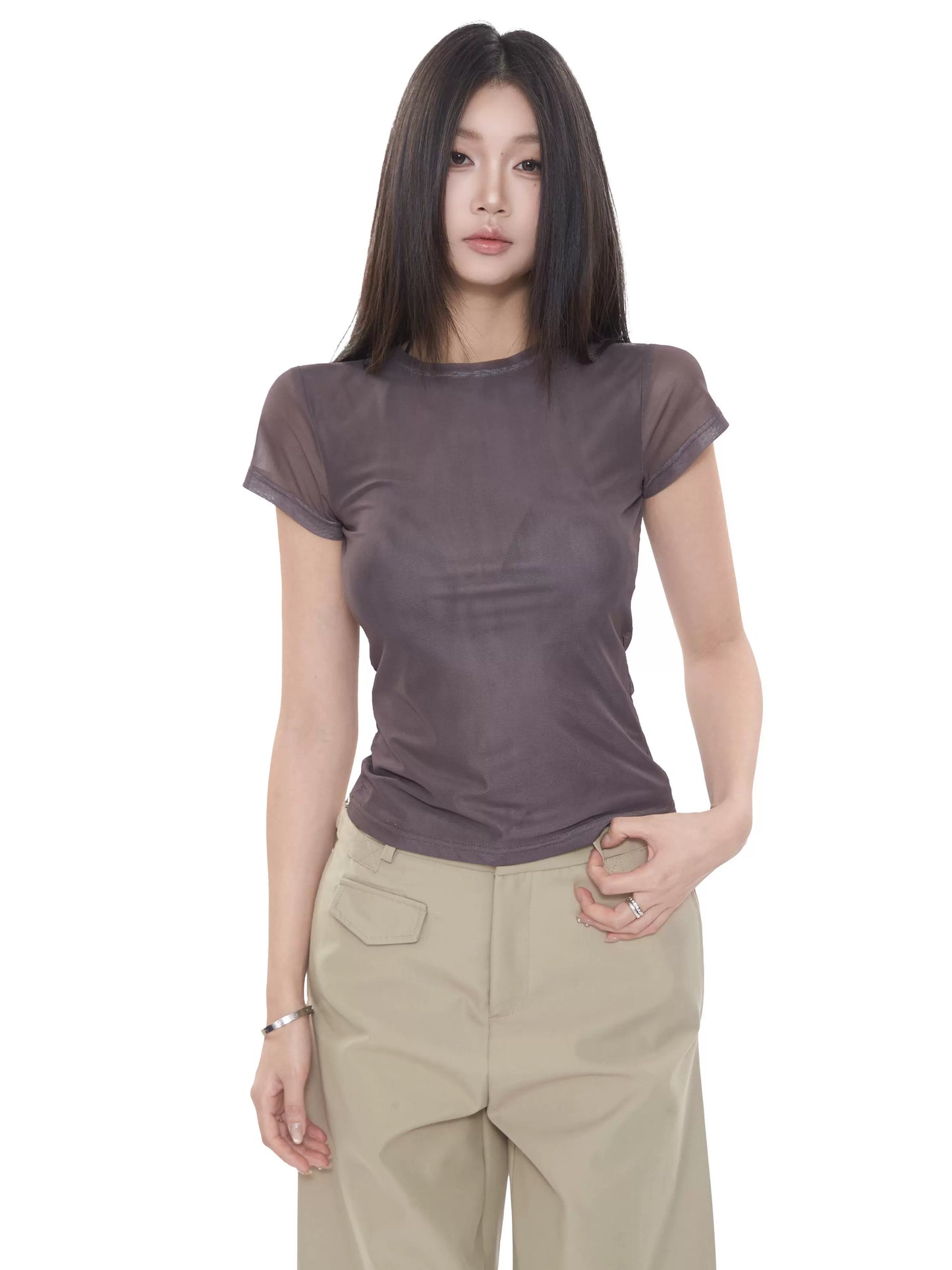 Lina Sheer Fitted Tee