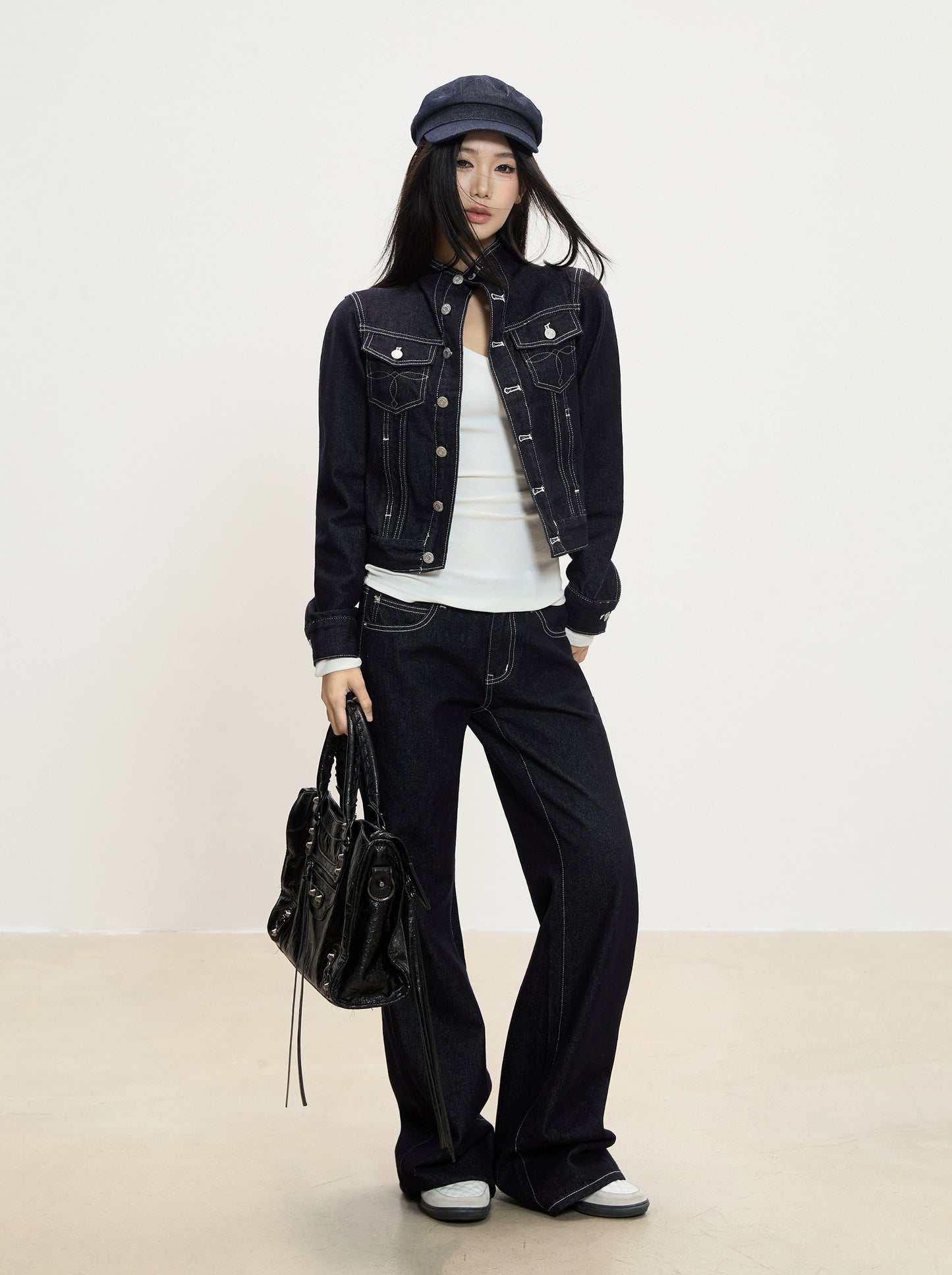 Elara Dark Indigo Wide-Leg Jeans