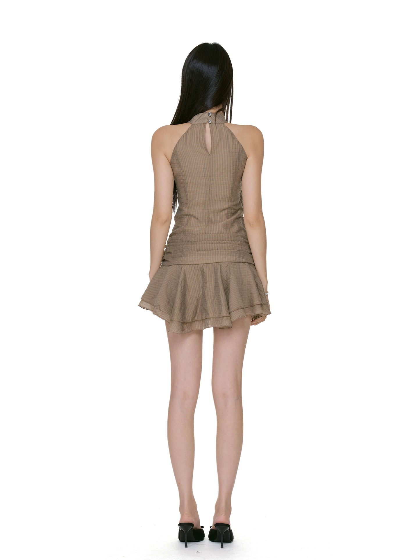 Lina Ruffled Halter Dress
