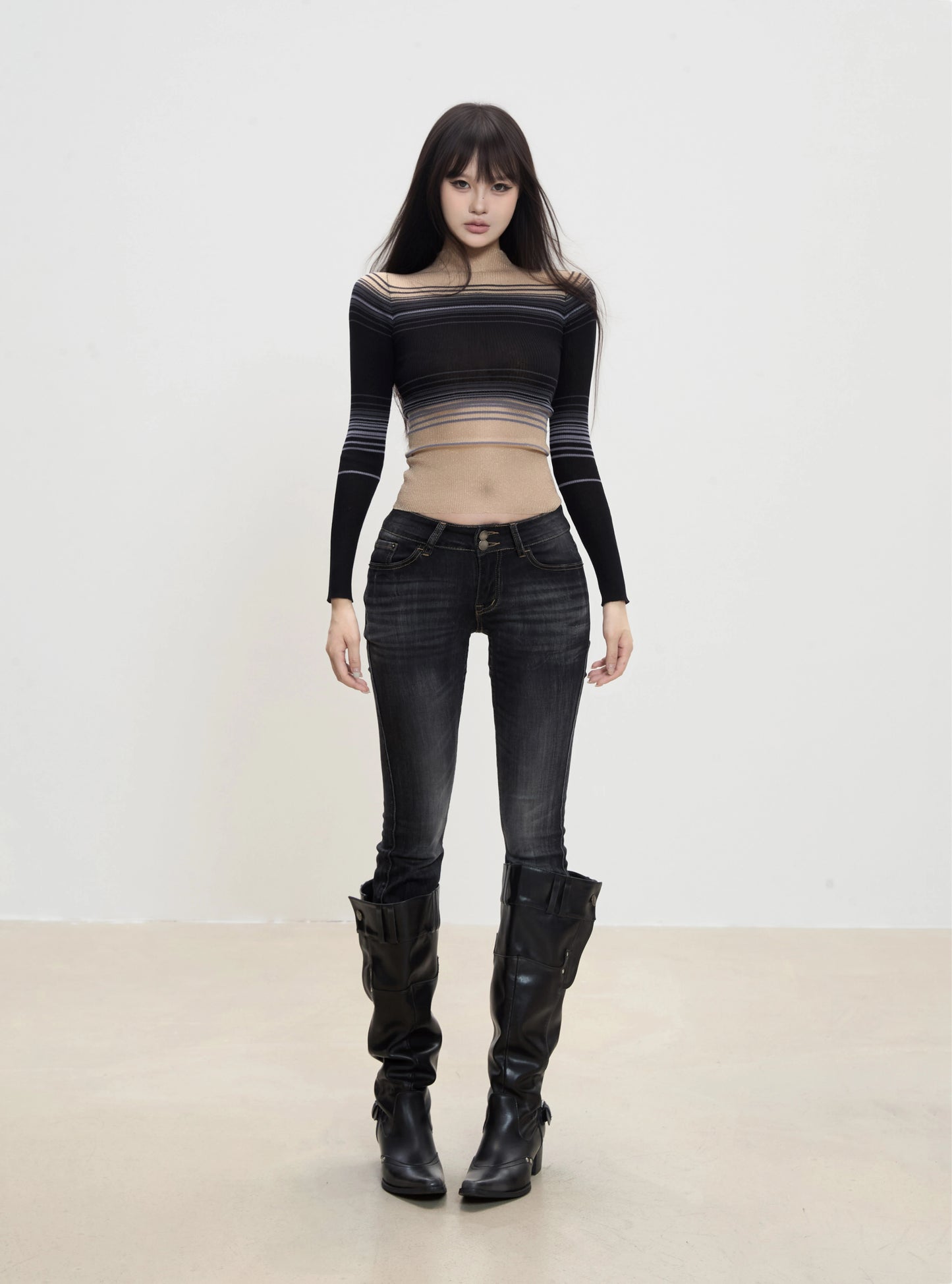 Aria Sheer Gradient Knit Top