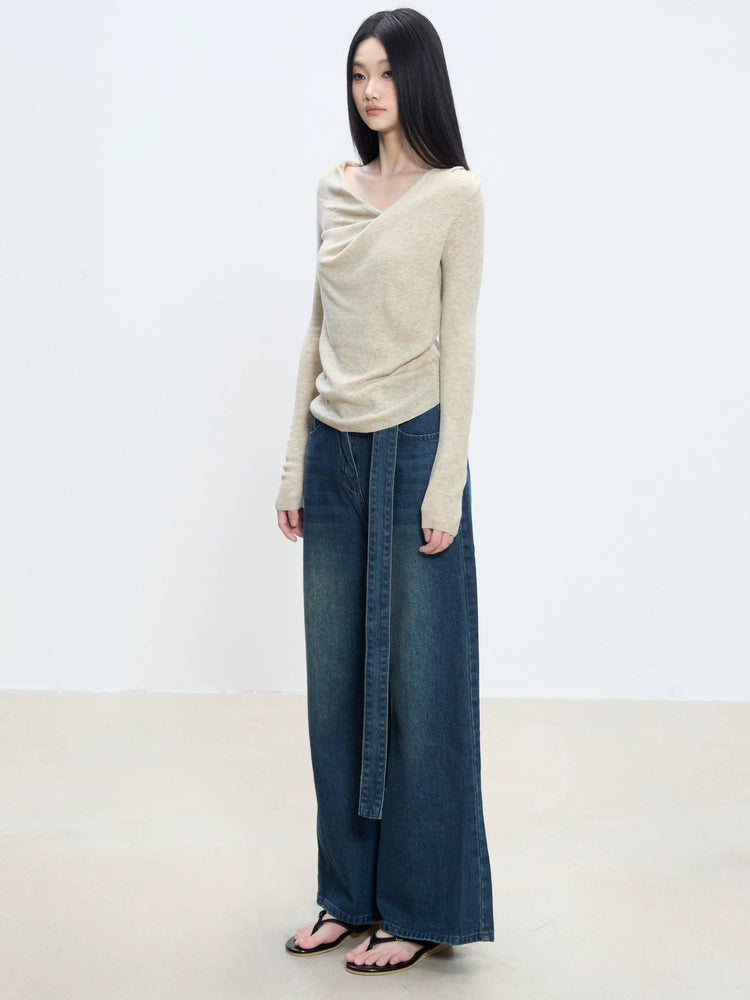 Noelle Deep Indigo Wide-Leg Jeans