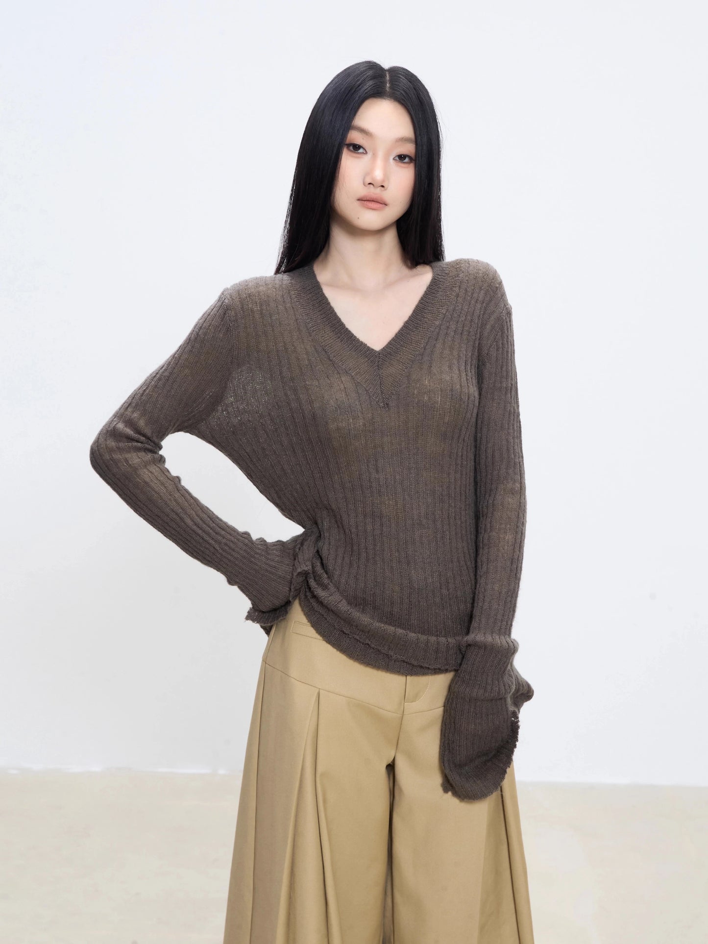 Noa V-Neck Textured Sweater