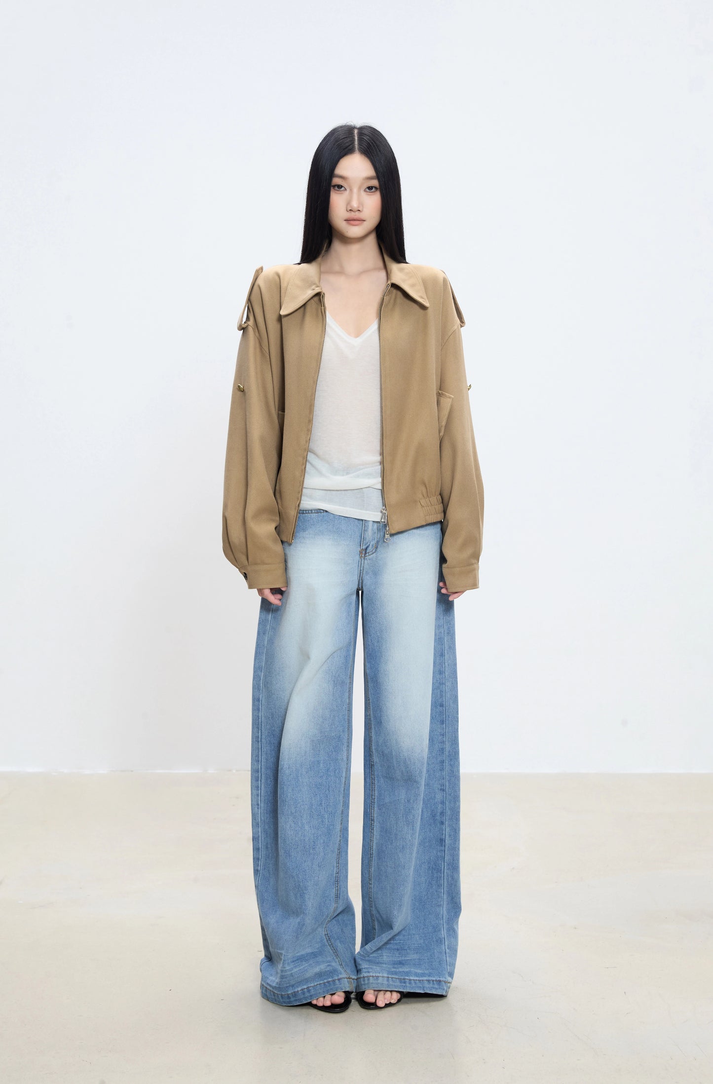 Alessia Relaxed Collar Zip-Up Jacket