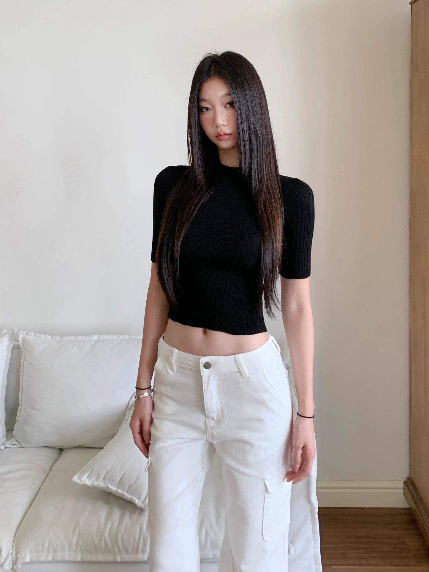 Eunji Ribbed Knit Top