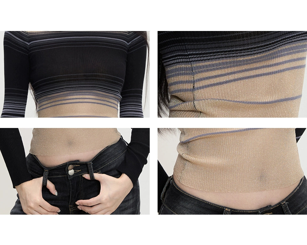 Aria Sheer Gradient Knit Top