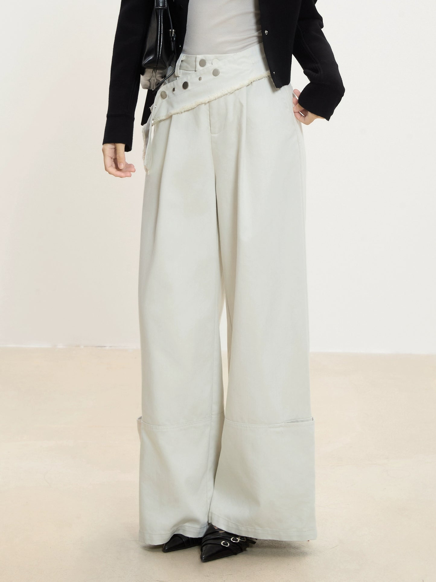 Isla Layered Detail Wide-Leg Pants