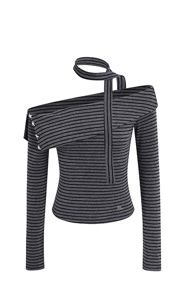 Leah One Shoulder Long Sleeve T-Shirt