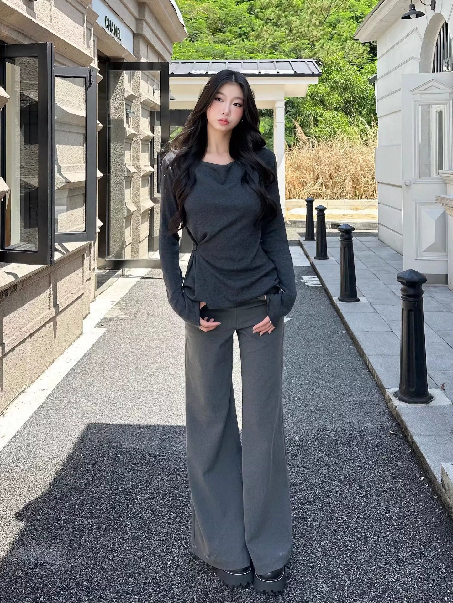 Evelyn High Stretch Wide-Leg Trousers