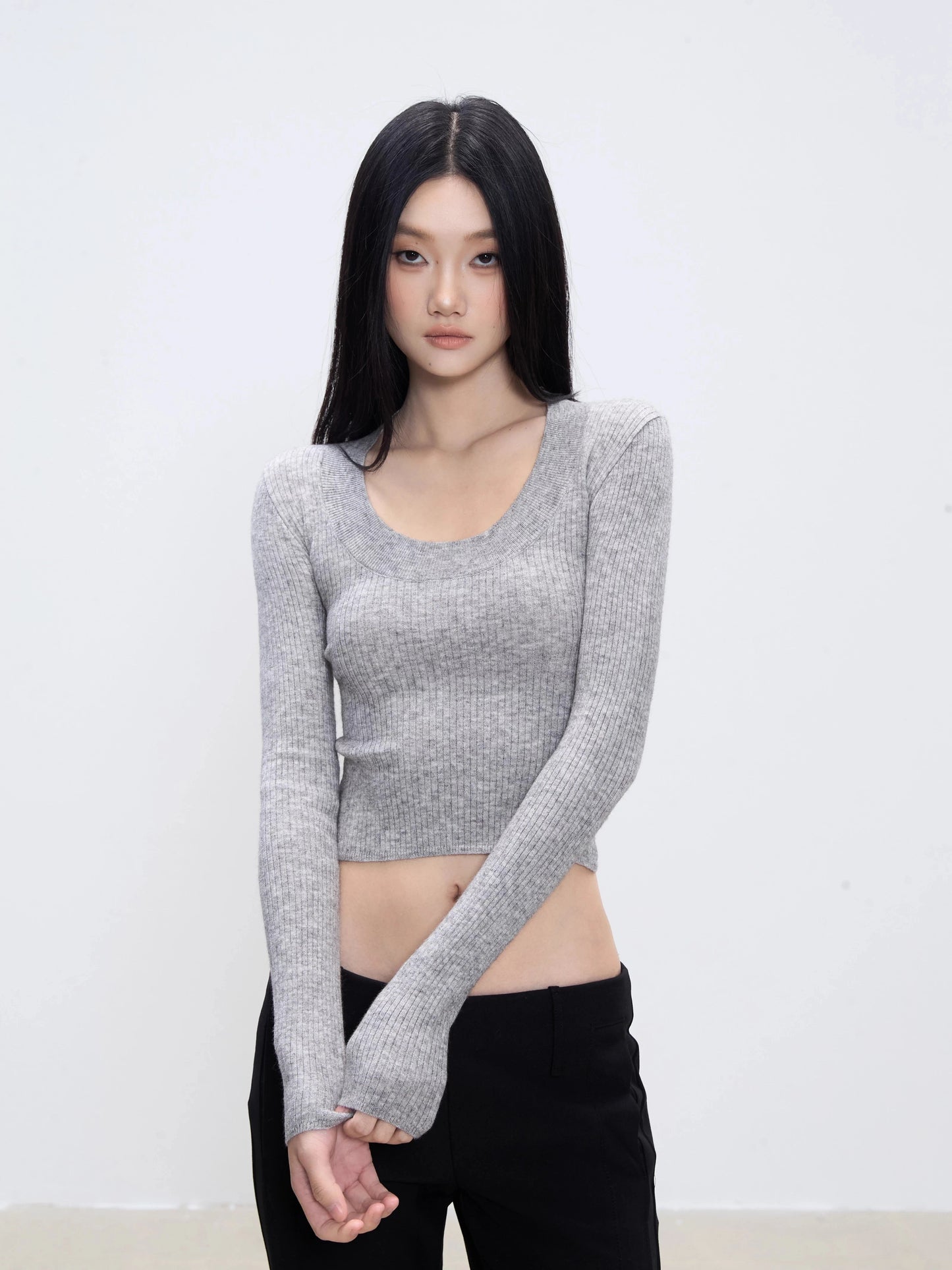 Siena Ribbed Scoop-Neck Knit Top