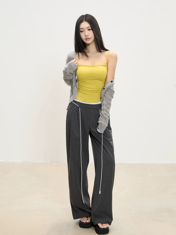 Vera Contrast Trim Wide-Leg Pants