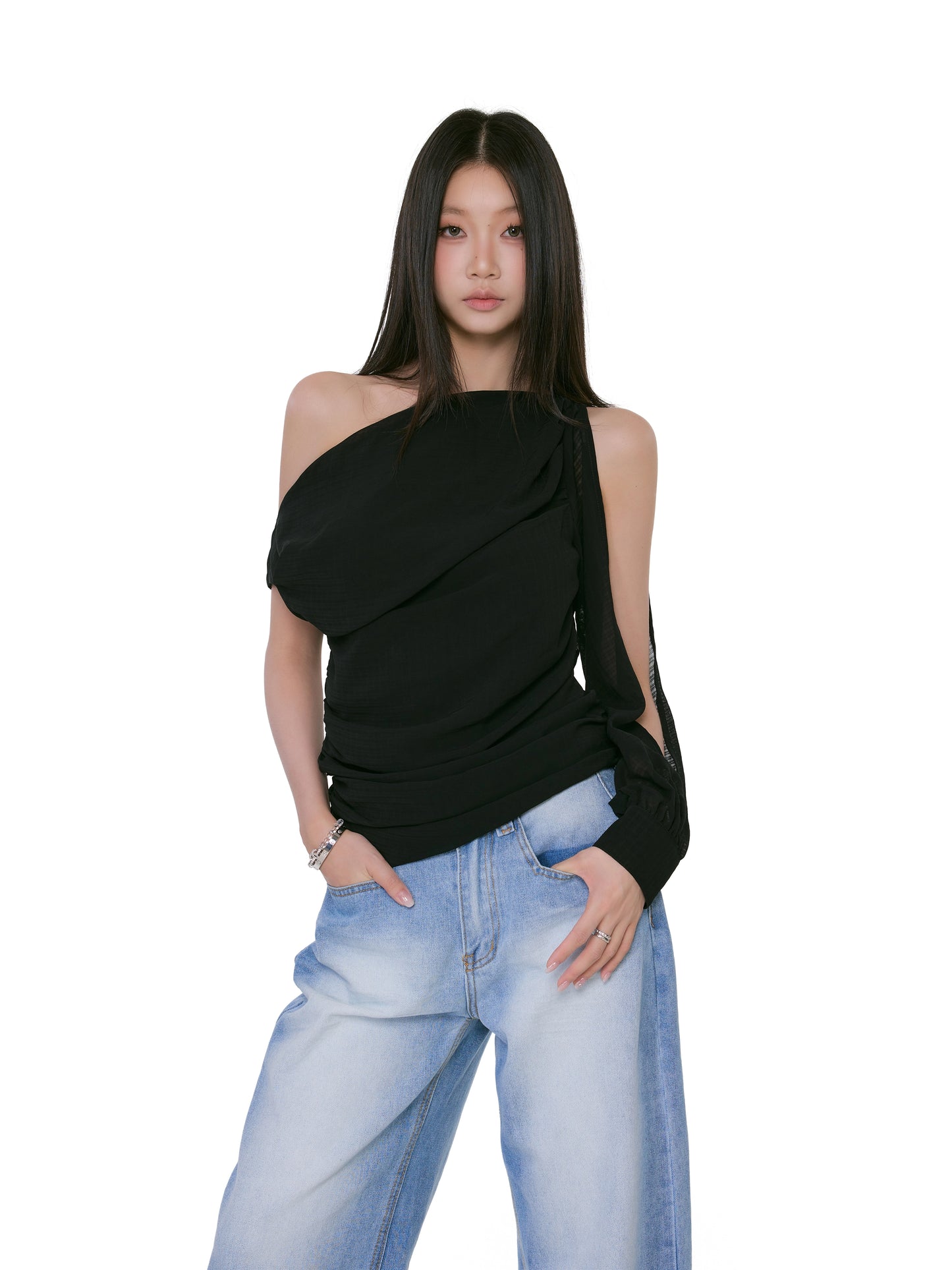 Kaia Asymmetrical One-Shoulder Top
