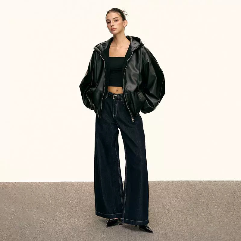 Urban Luxe Oversized Faux-Leather Jacket