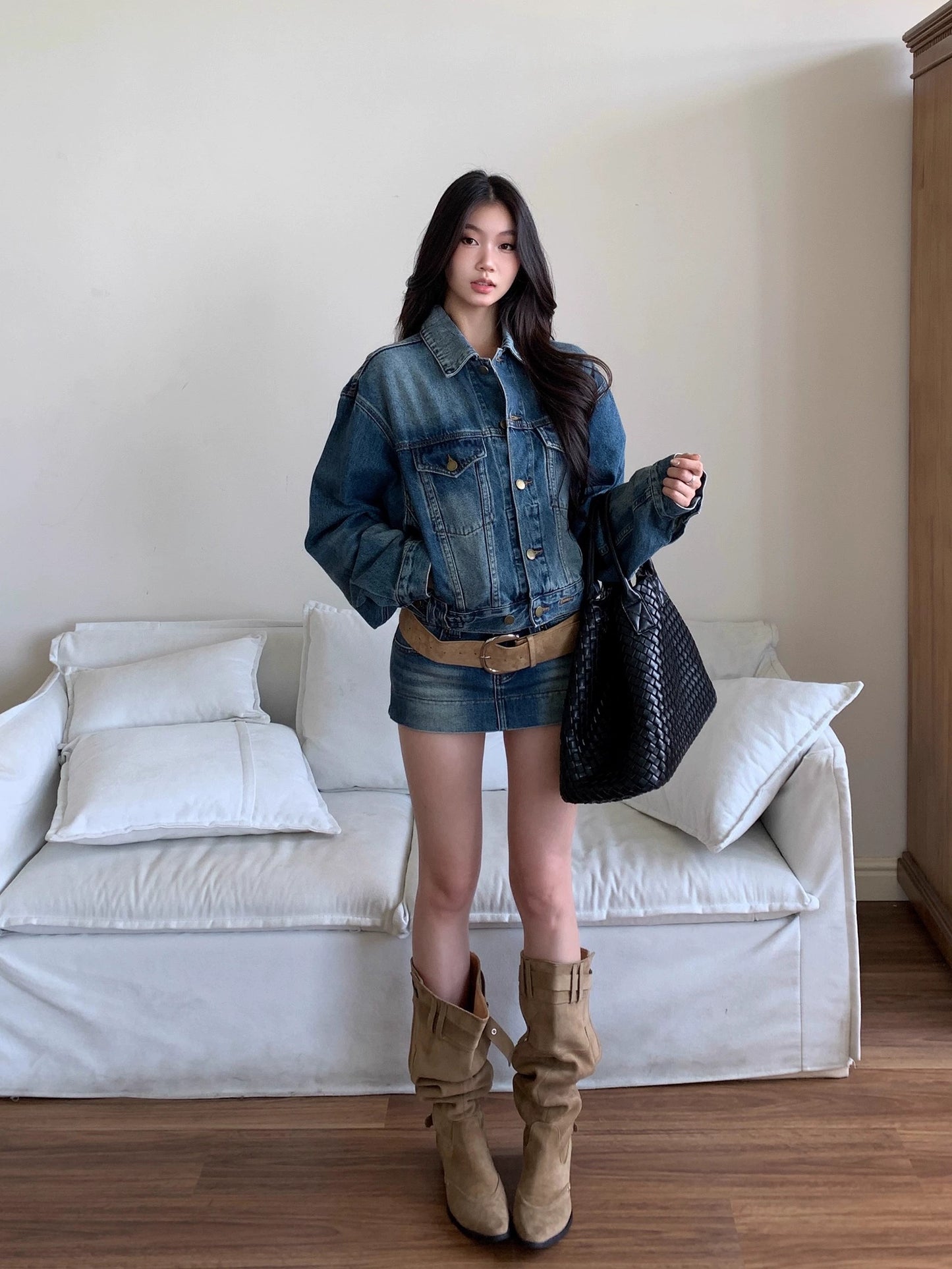 Rhea Denim Two-Piece Set