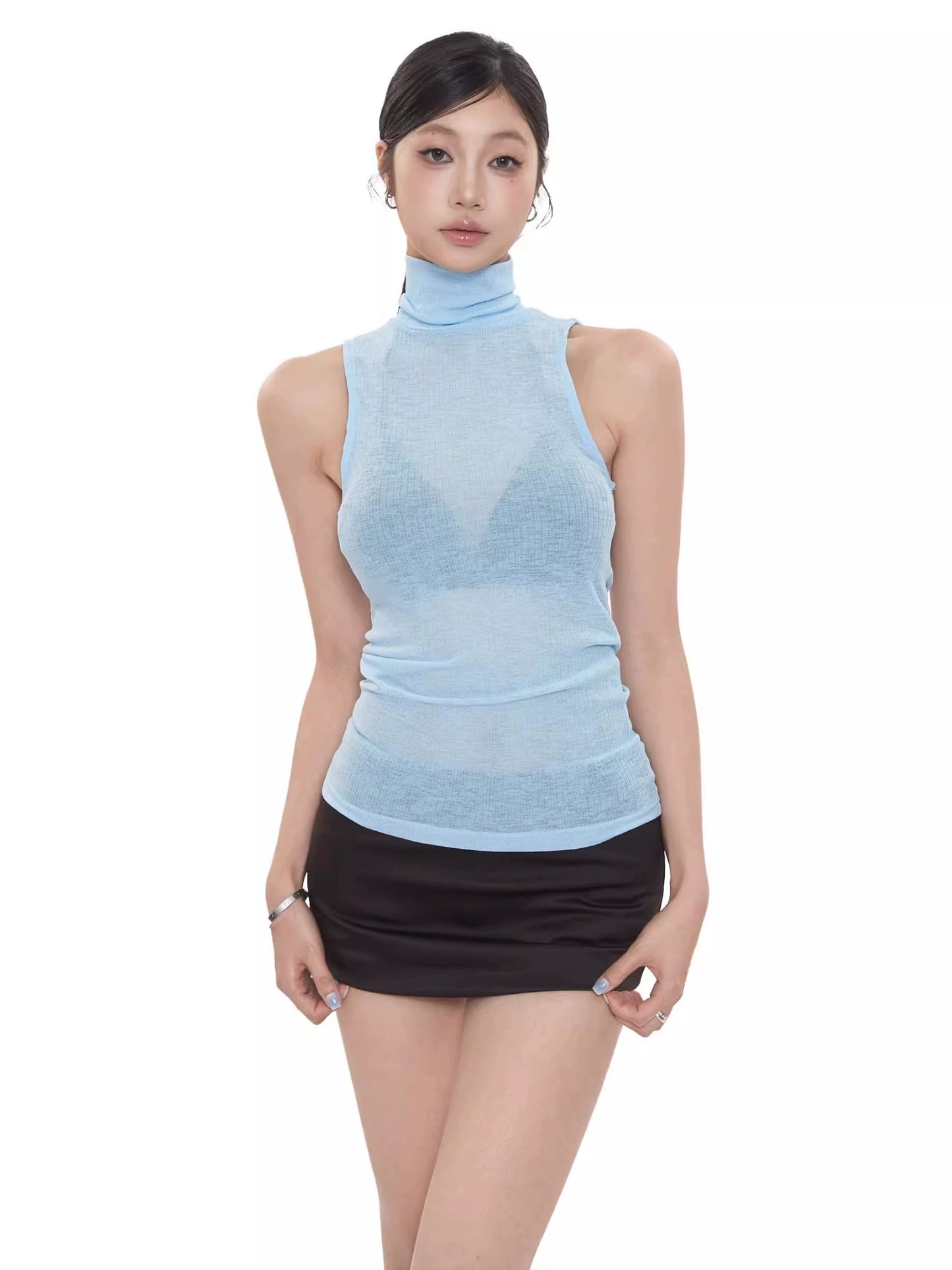 Selene Sheer Knit Halter Top