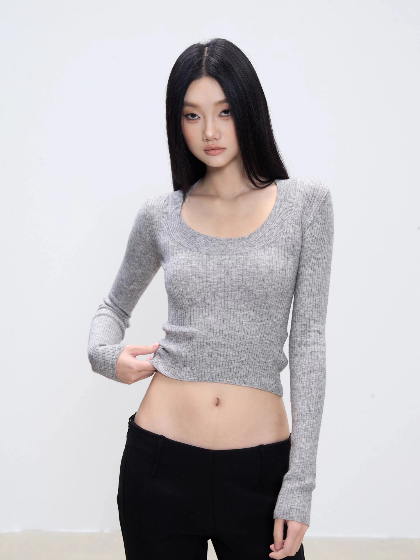 Siena Ribbed Scoop-Neck Knit Top