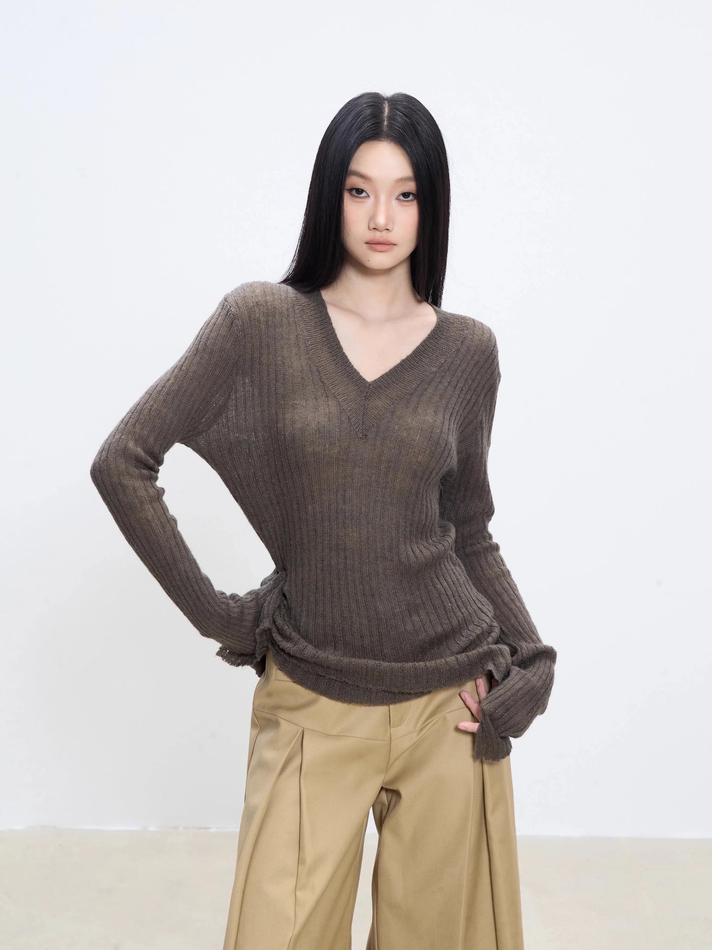 Noa V-Neck Textured Sweater