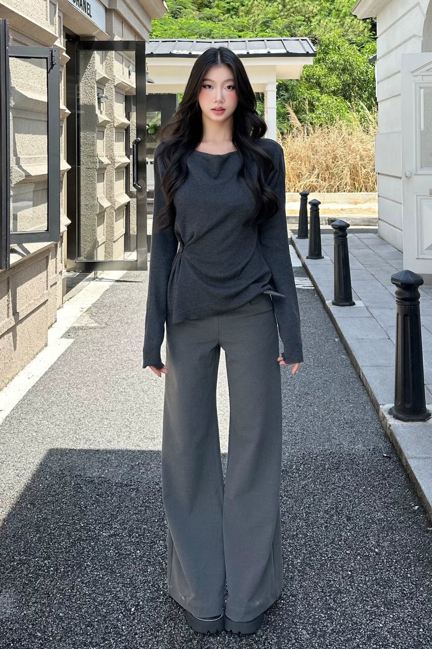 Evelyn High Stretch Wide-Leg Trousers