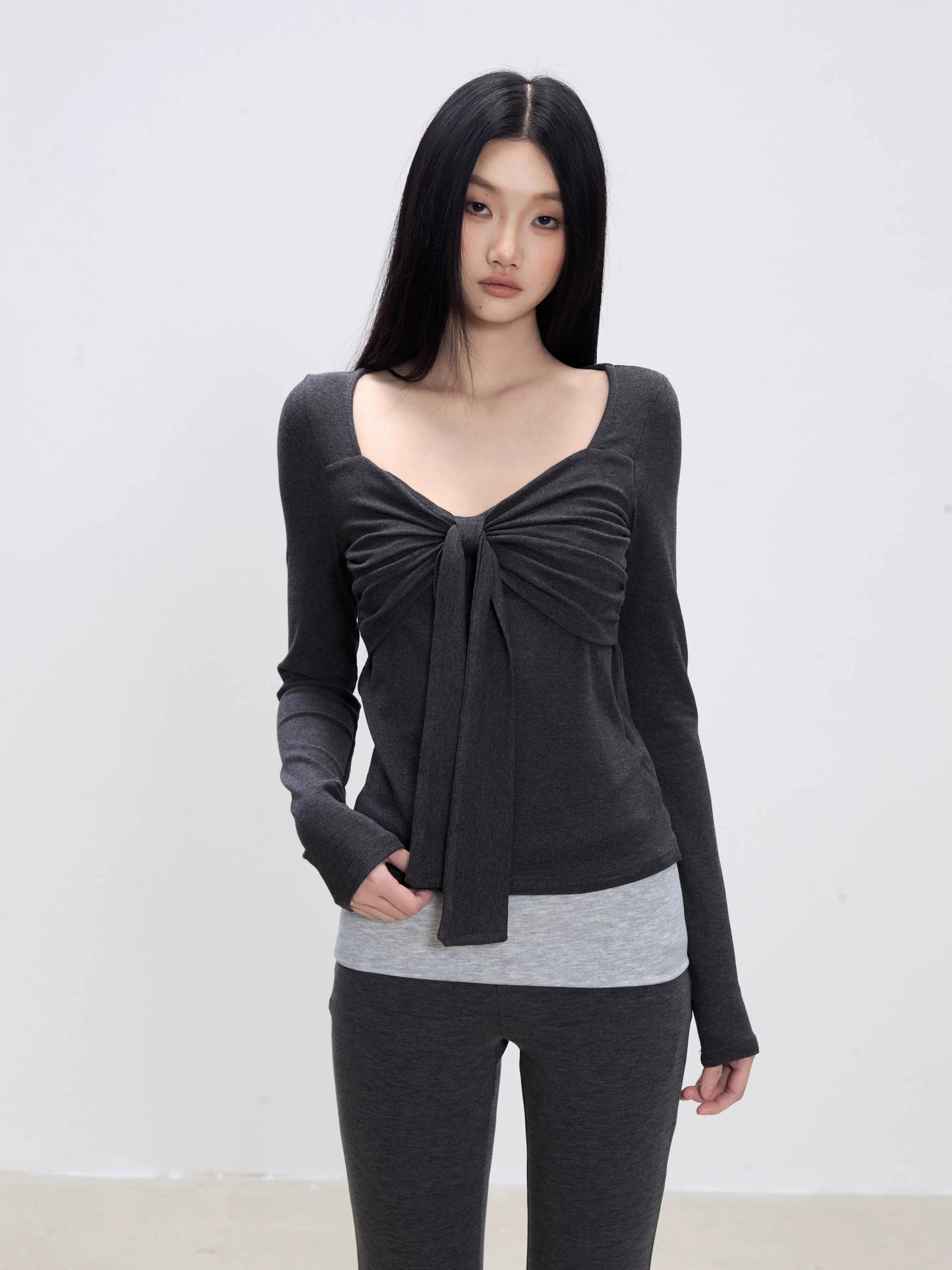 Aila Front Tie Knit Top