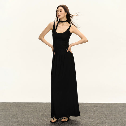 Kayla Retro Halterneck Slip Maxi Dress