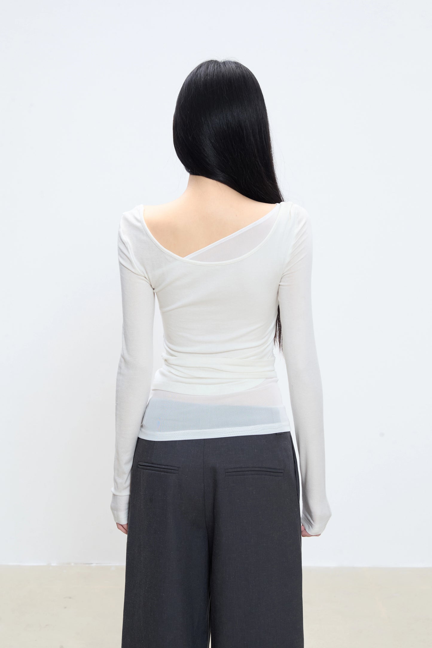 Isola Asymmetrical Wrap Long Sleeve Top