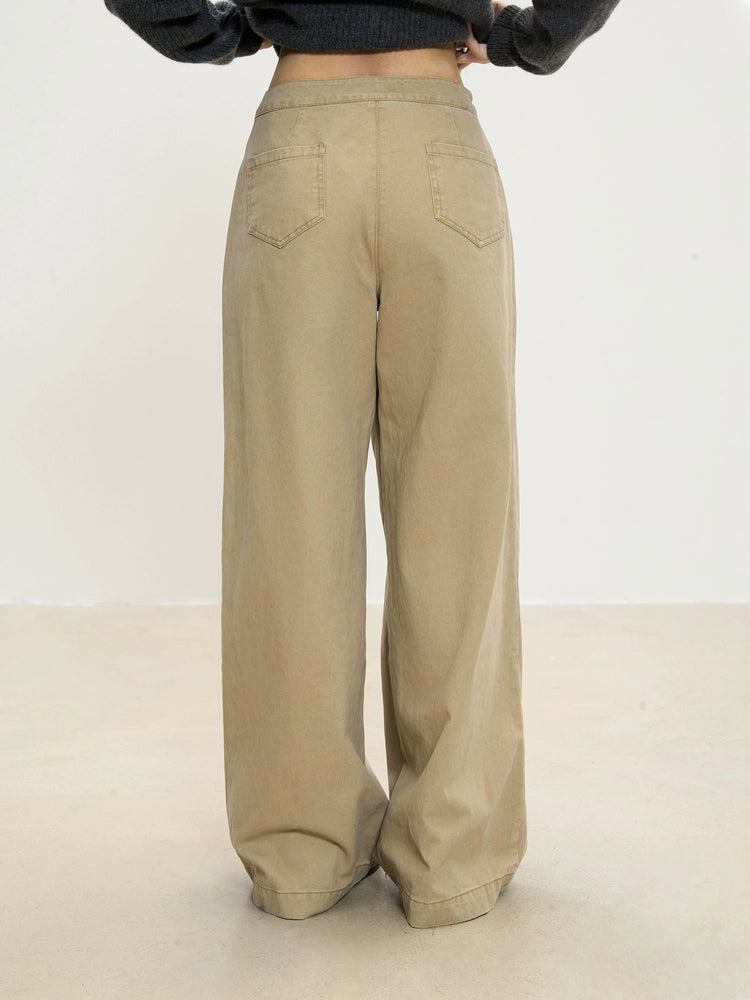 Rhea Button Detail Wide-Leg Pants