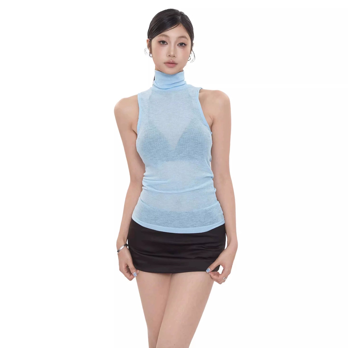 Selene Sheer Knit Halter Top