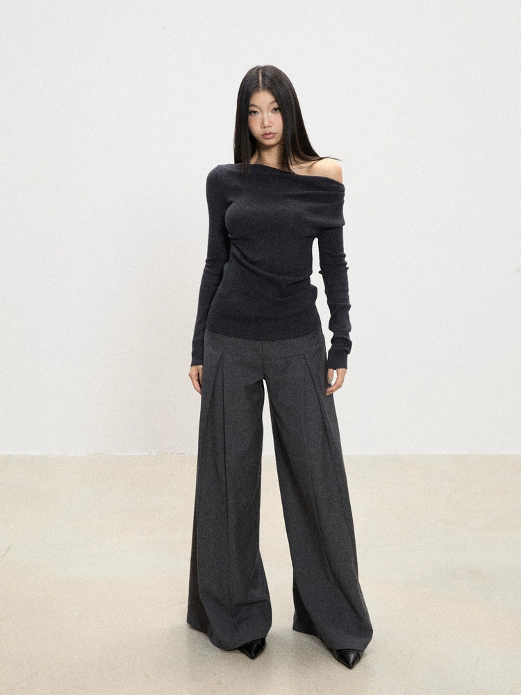 Elara Off-Shoulder Slim Knit Top
